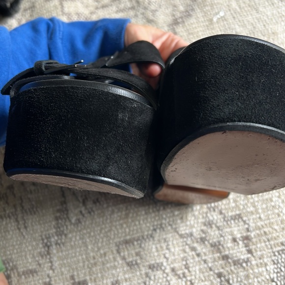 Clergerie black suede platform sandals - Picture 4 of 7